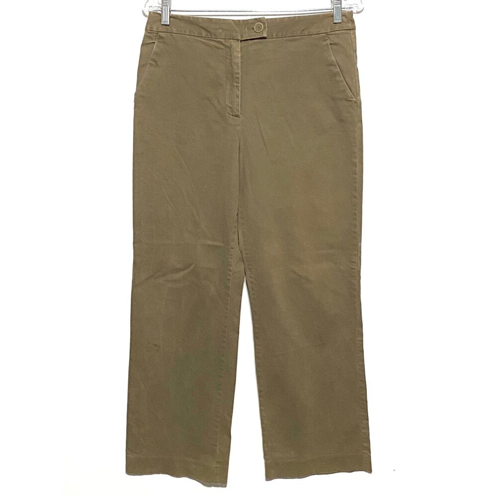VTG Talbots Khaki Chinos Pants 8 Classic Stretch Capsule Minimalist Neutral Work